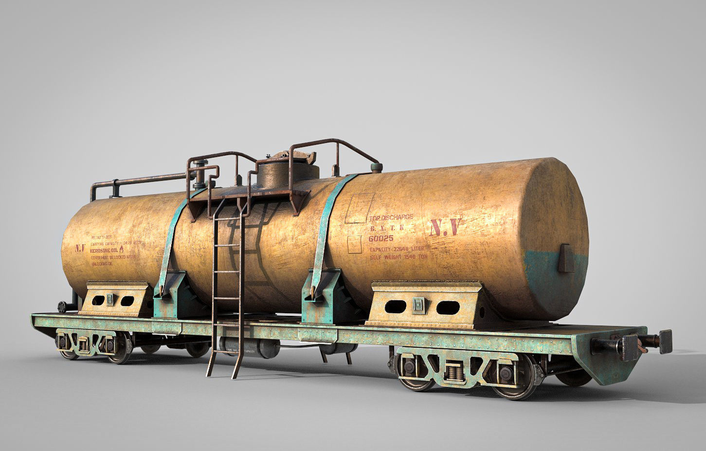 Tank wagon Low-poly 3D model_5