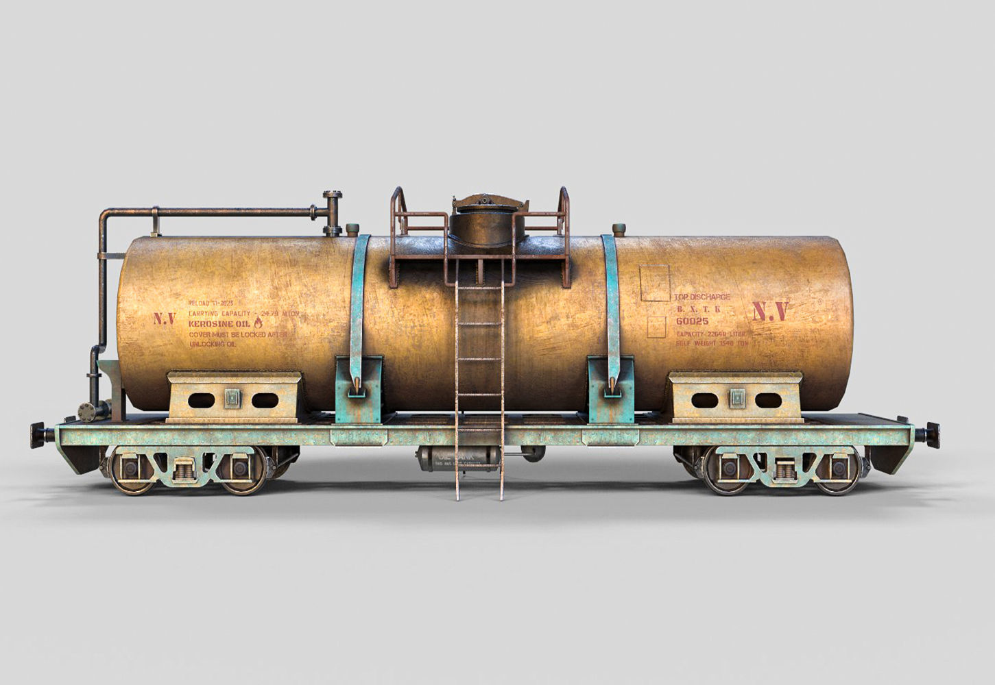 Tank wagon Low-poly 3D model_2