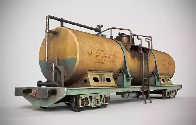 Tank wagon Low-poly 3D model