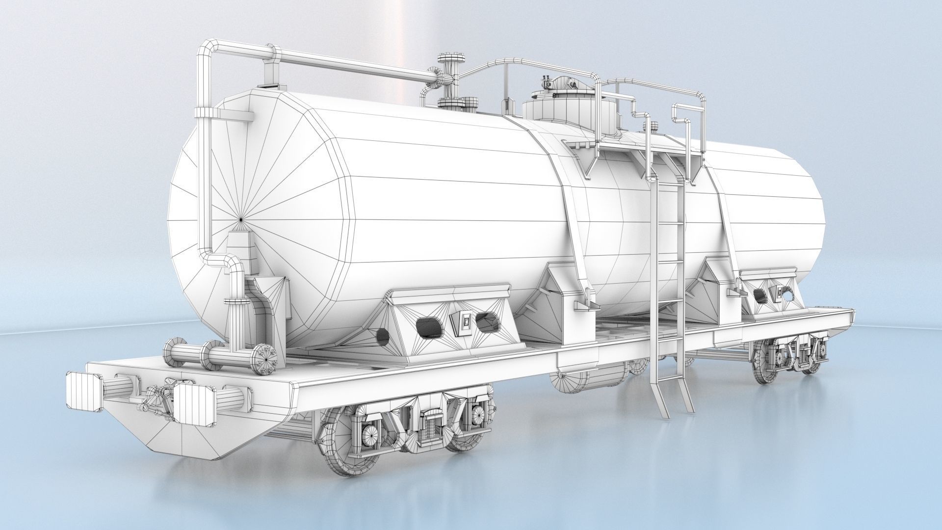 Tank wagon Low-poly 3D model_9