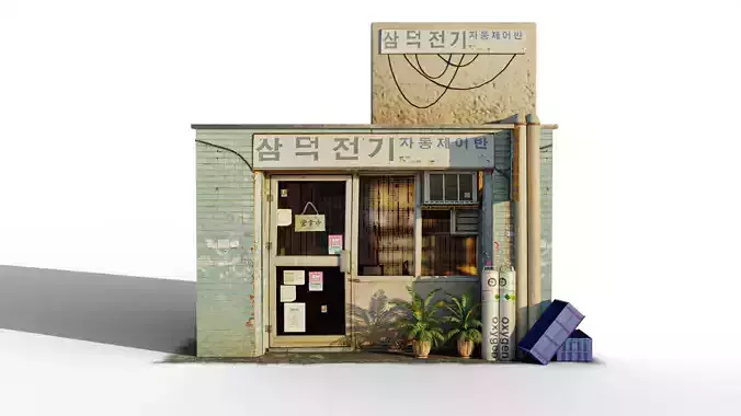 Realistic Japanese Shop 3D Model
