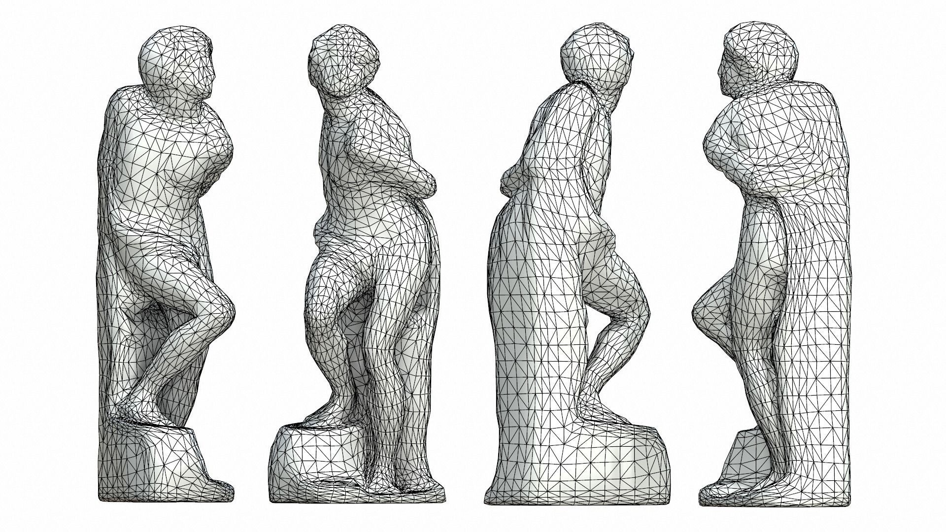 Statue Low Poly 014 Low-poly 3D model_2