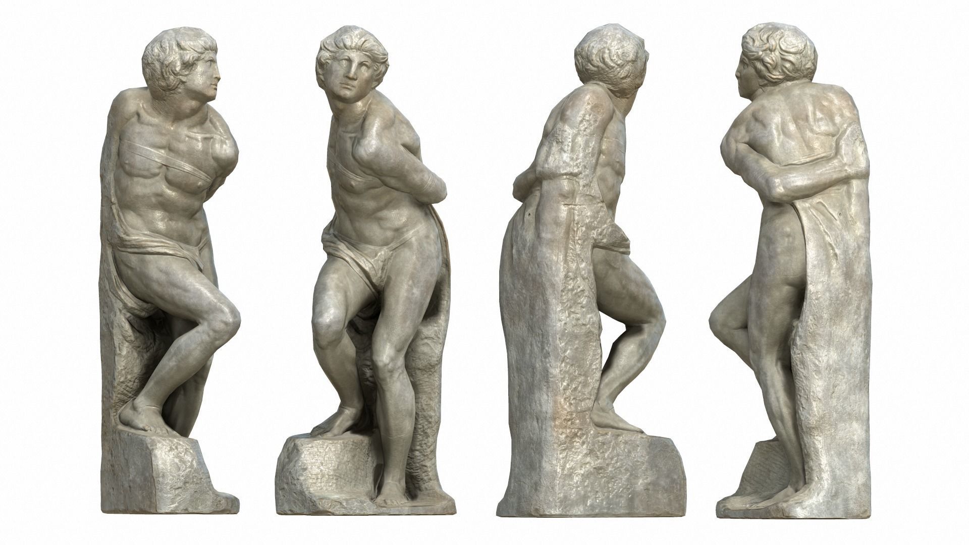 Statue Low Poly 014 Low-poly 3D model_1