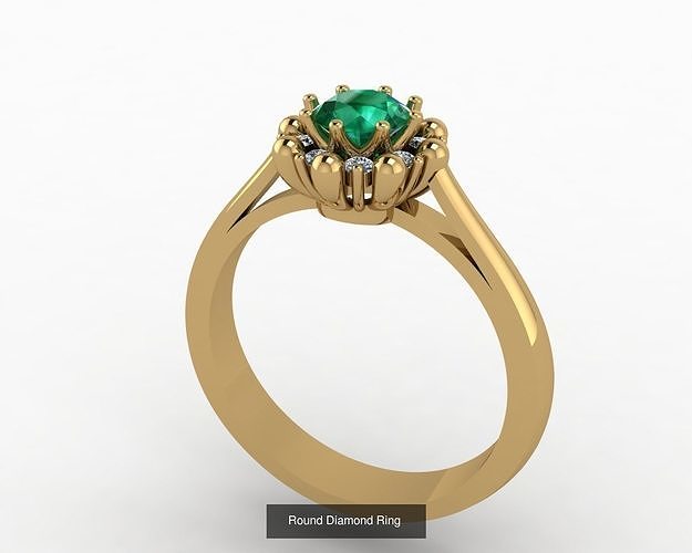 Circle Diamond Ring and Necklace 3D Model Collection