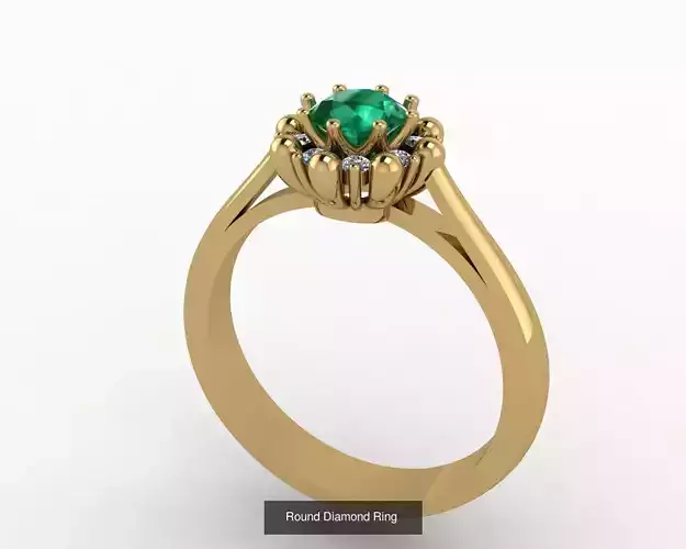 Circle Diamond Ring and Necklace 3D Model Collection