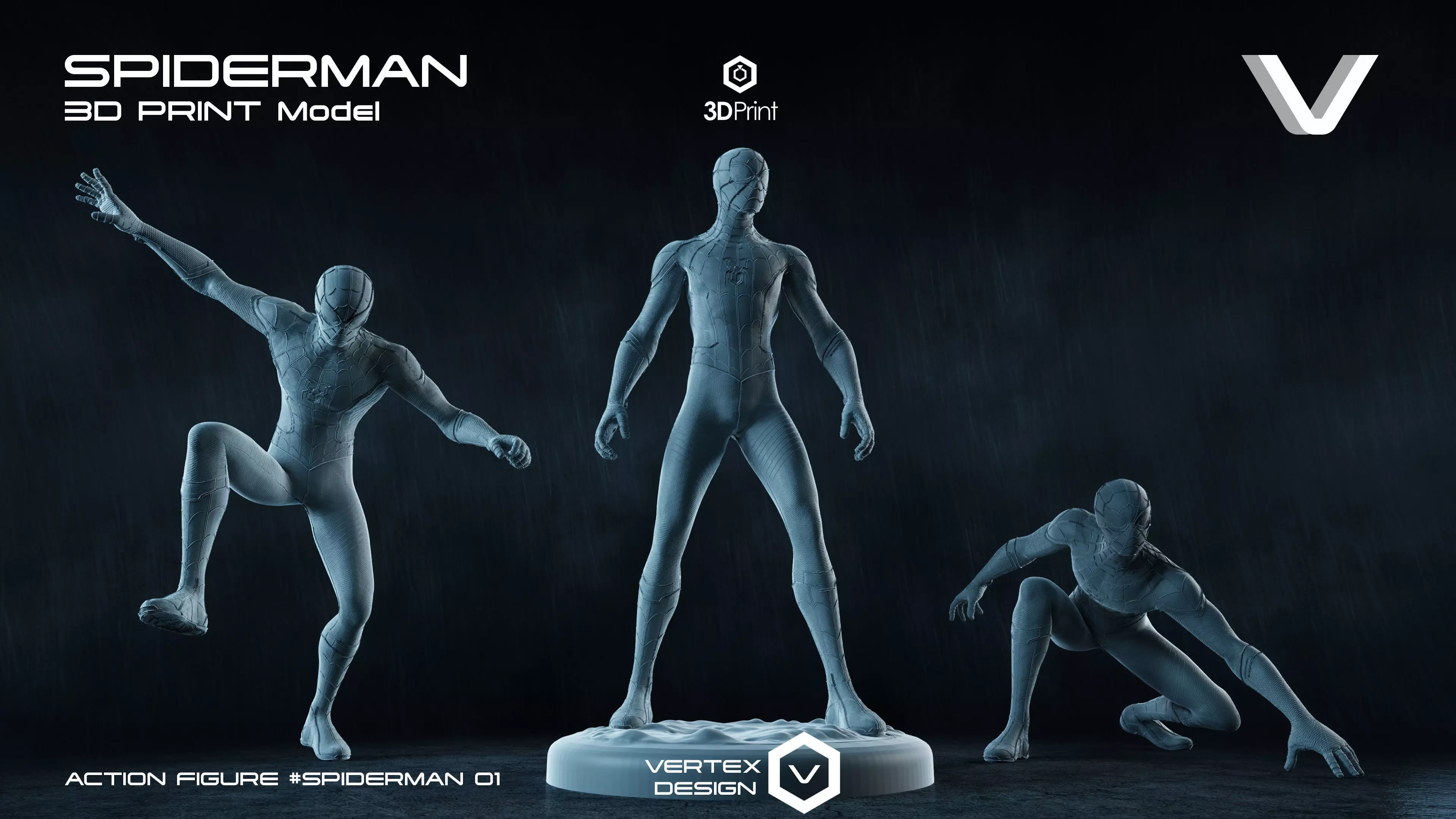 3 Spiderman Action Figures Pack01 3D print model_0