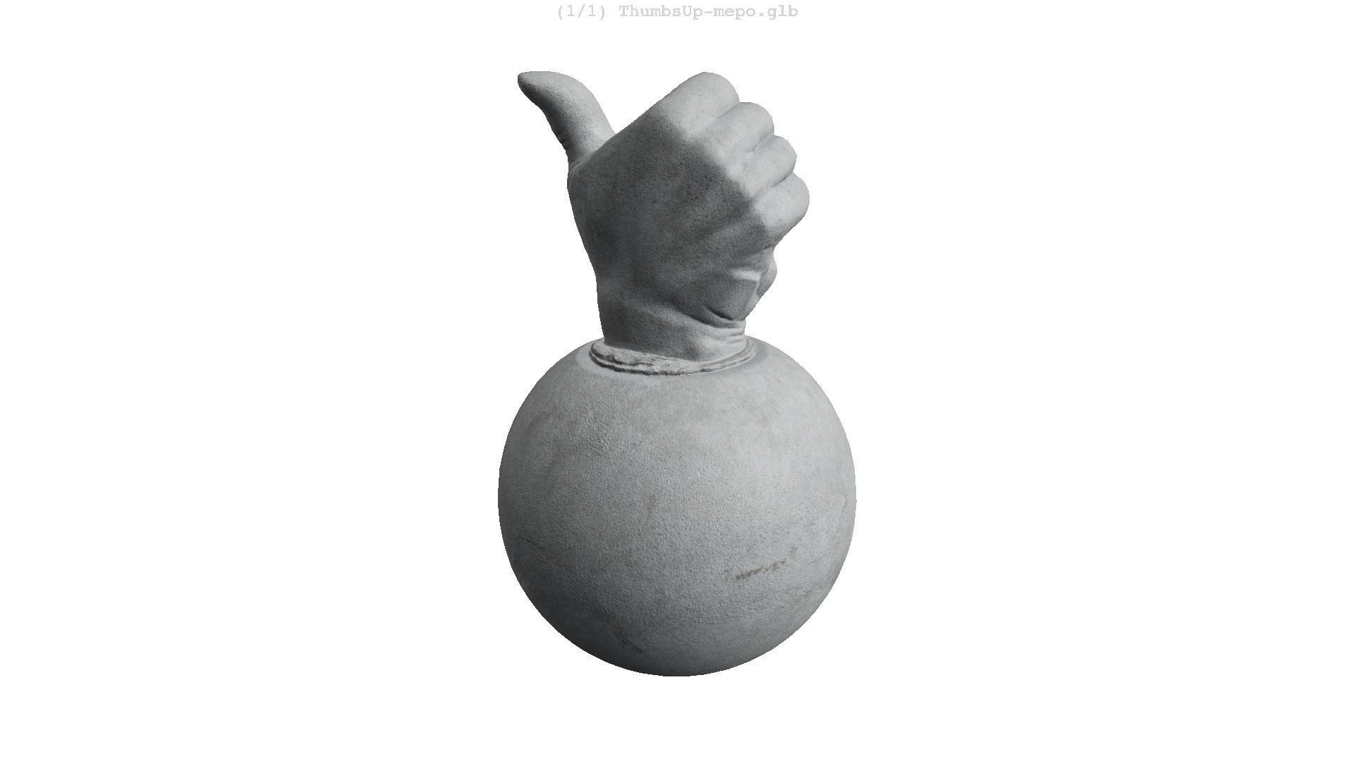 Thumbs Up- Granit Sculpture Low-poly 3D model_16