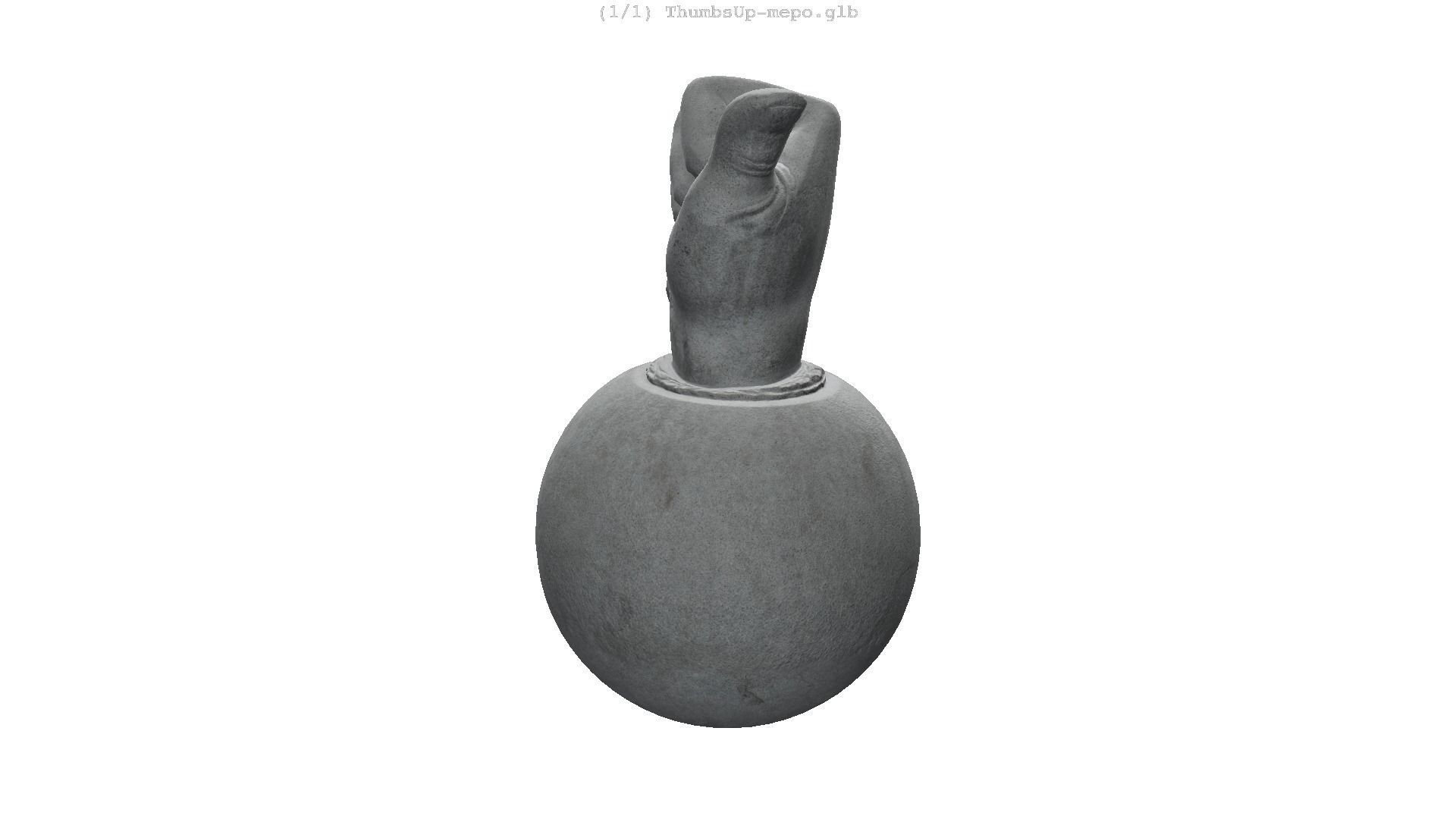 Thumbs Up- Granit Sculpture Low-poly 3D model_15