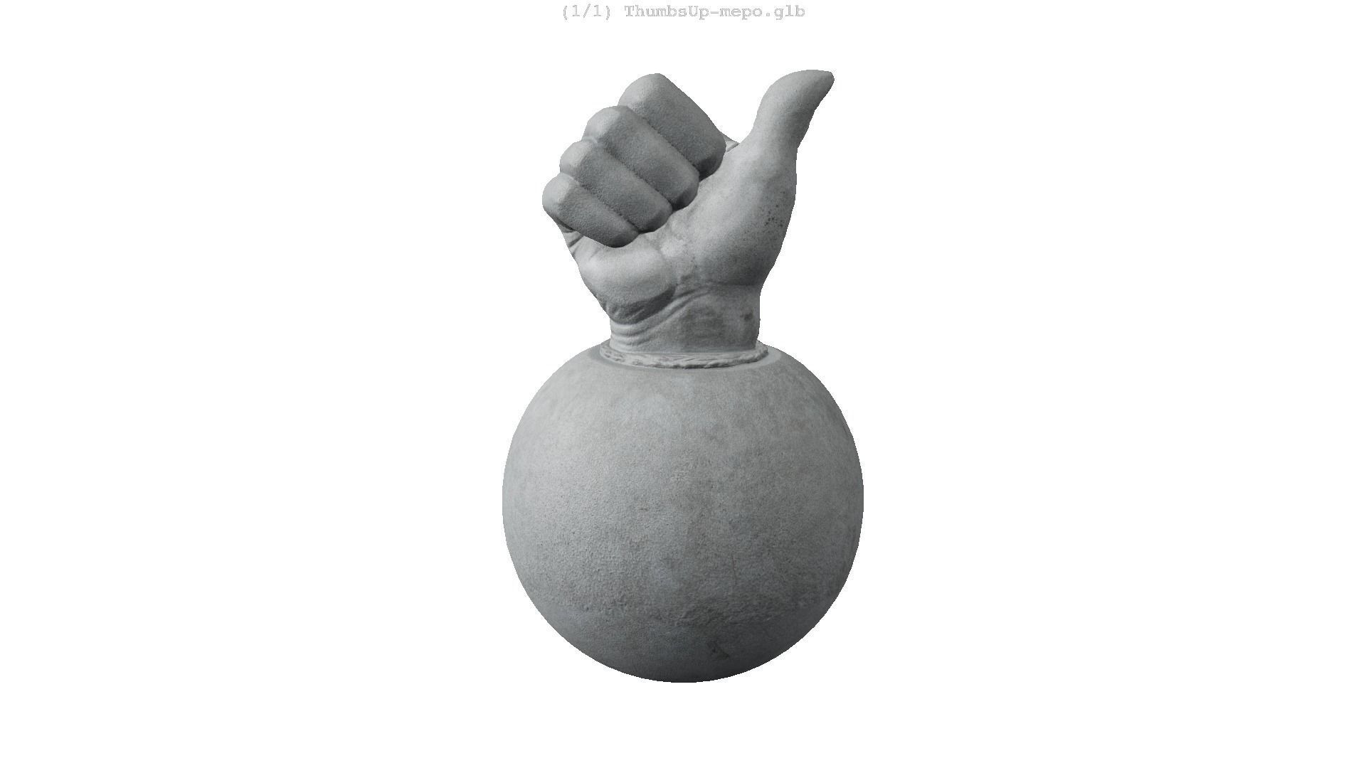 Thumbs Up- Granit Sculpture Low-poly 3D model_13