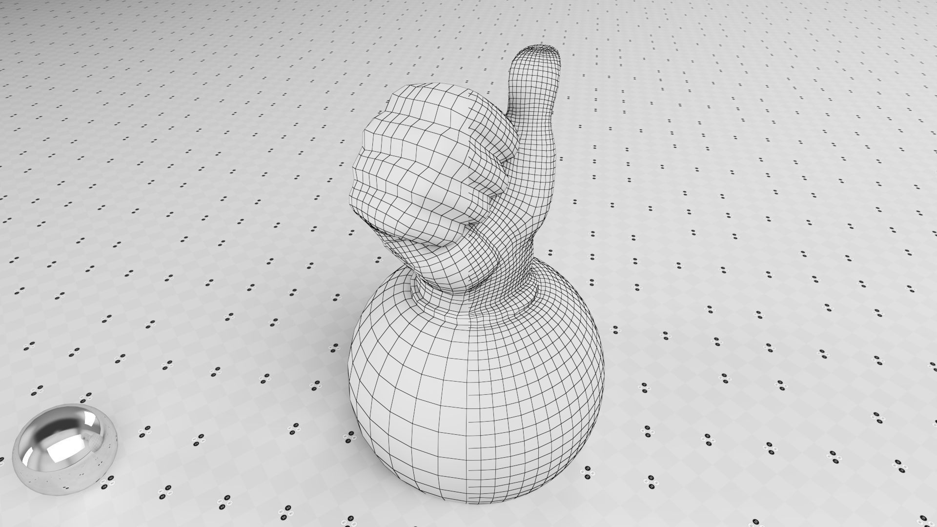 Thumbs Up- Granit Sculpture Low-poly 3D model_2