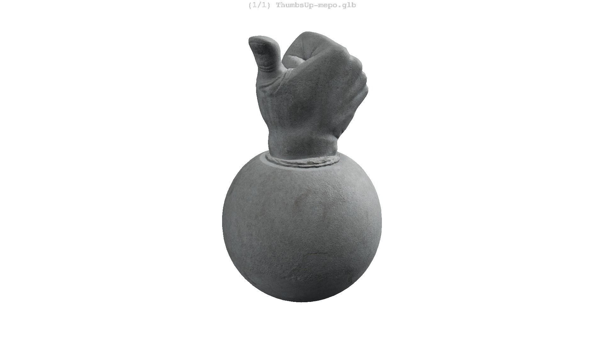 Thumbs Up- Granit Sculpture Low-poly 3D model_11
