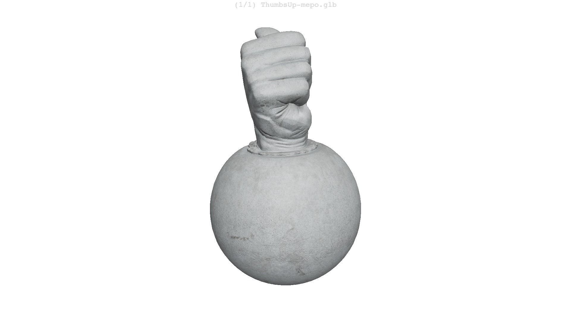 Thumbs Up- Granit Sculpture Low-poly 3D model_18