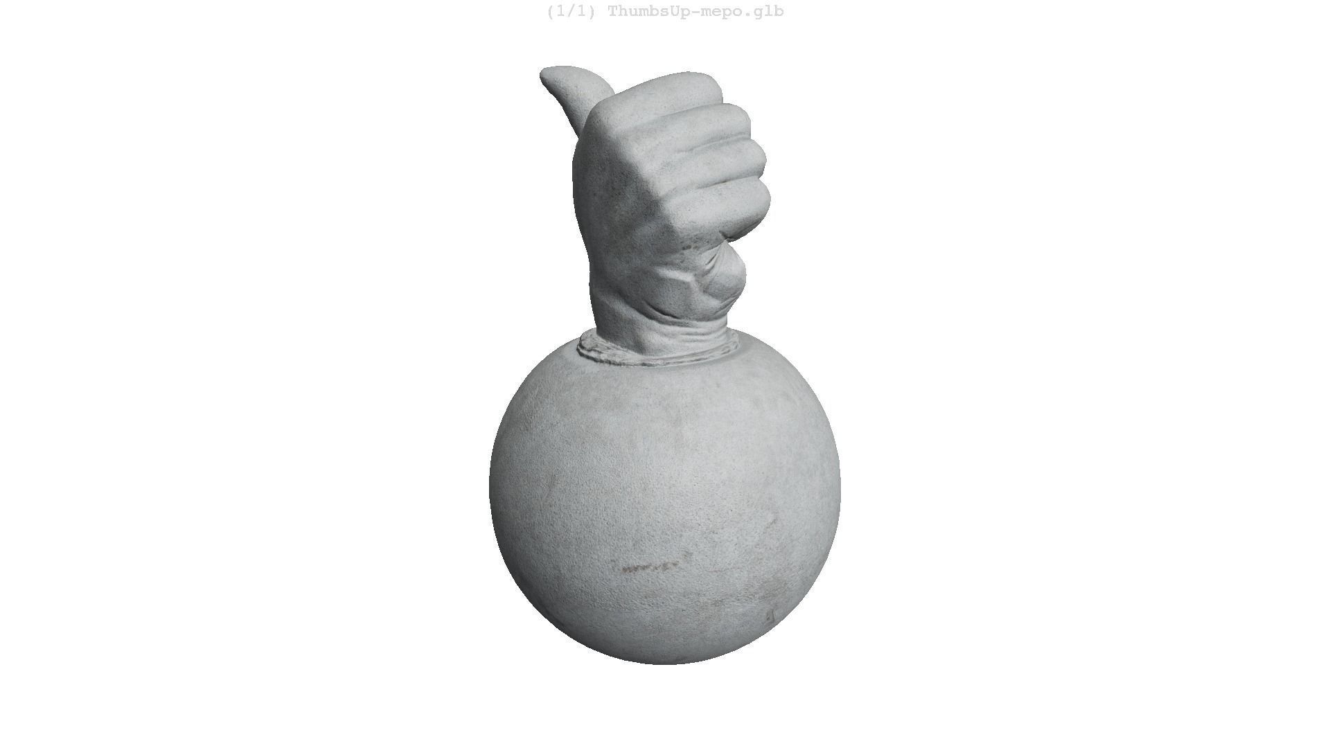 Thumbs Up- Granit Sculpture Low-poly 3D model_17