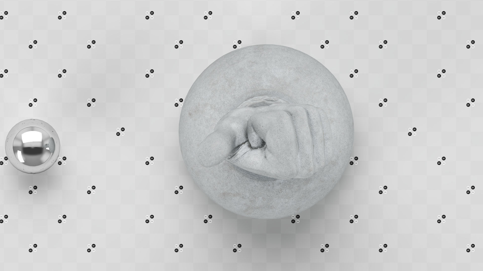 Thumbs Up- Granit Sculpture Low-poly 3D model_9