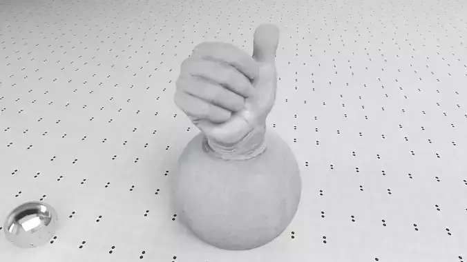 Thumbs Up- Granit Sculpture Low-poly 3D model