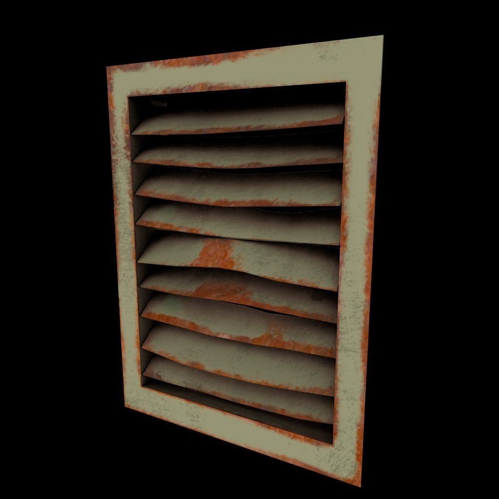 Set of air vents Low-poly 3D model_28