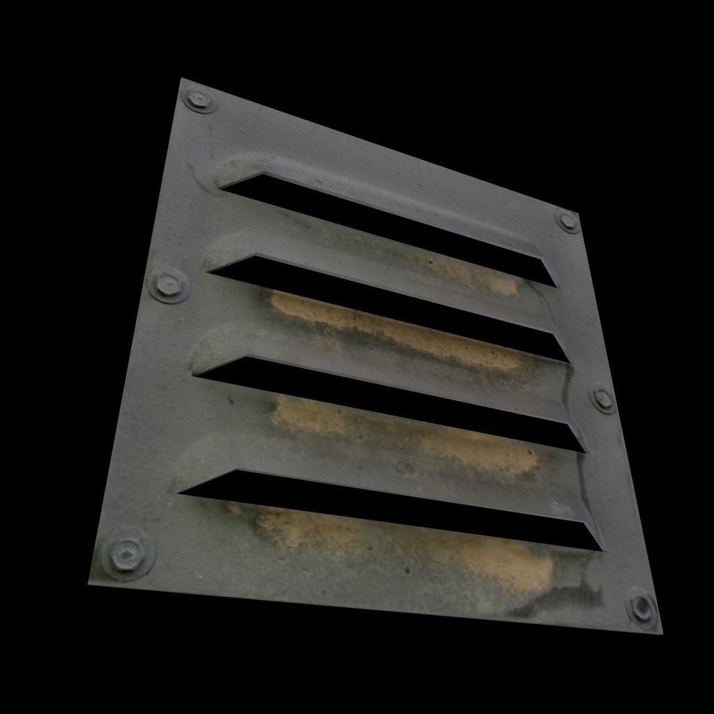 Set of air vents Low-poly 3D model_3