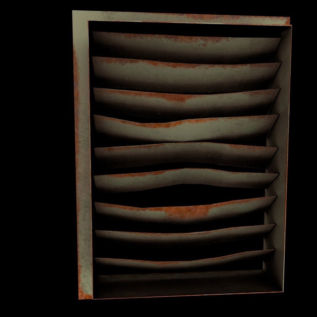 Set of air vents Low-poly 3D model_29