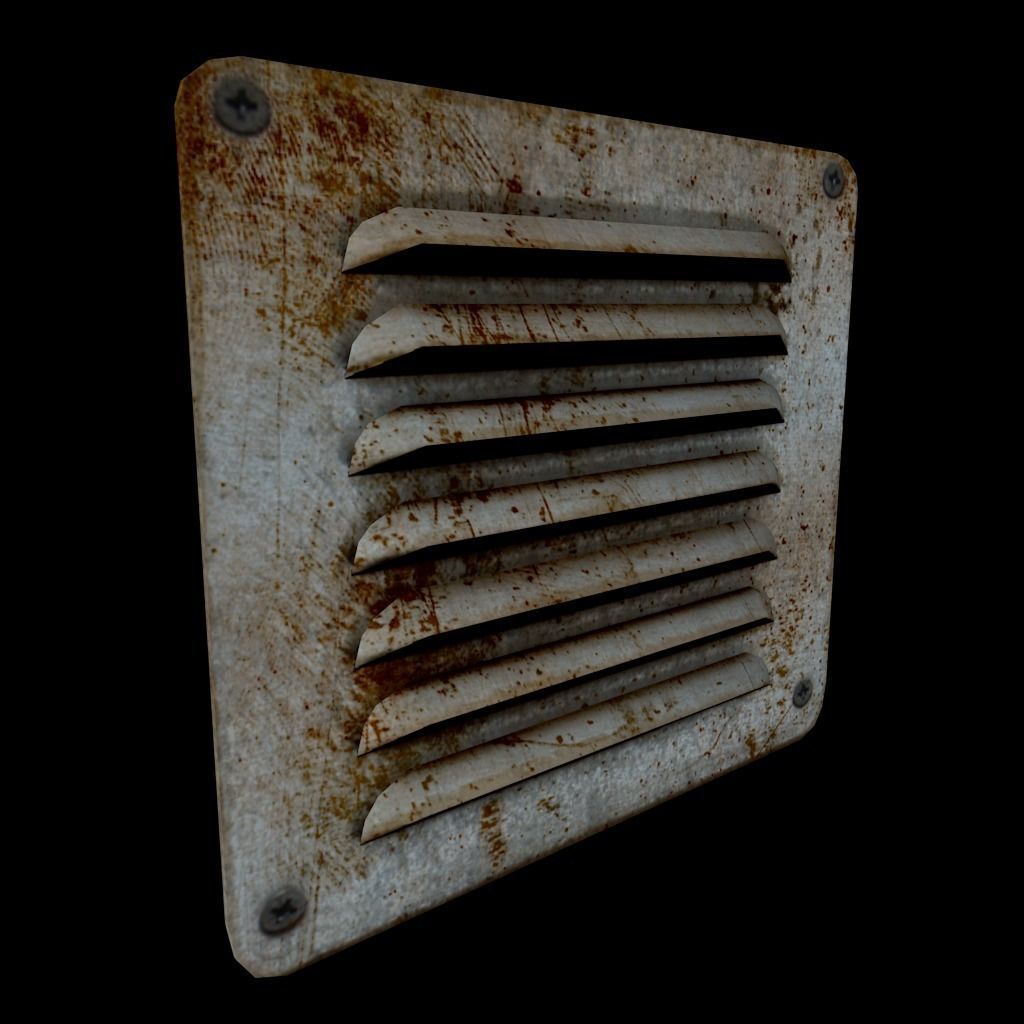 Set of air vents Low-poly 3D model_11