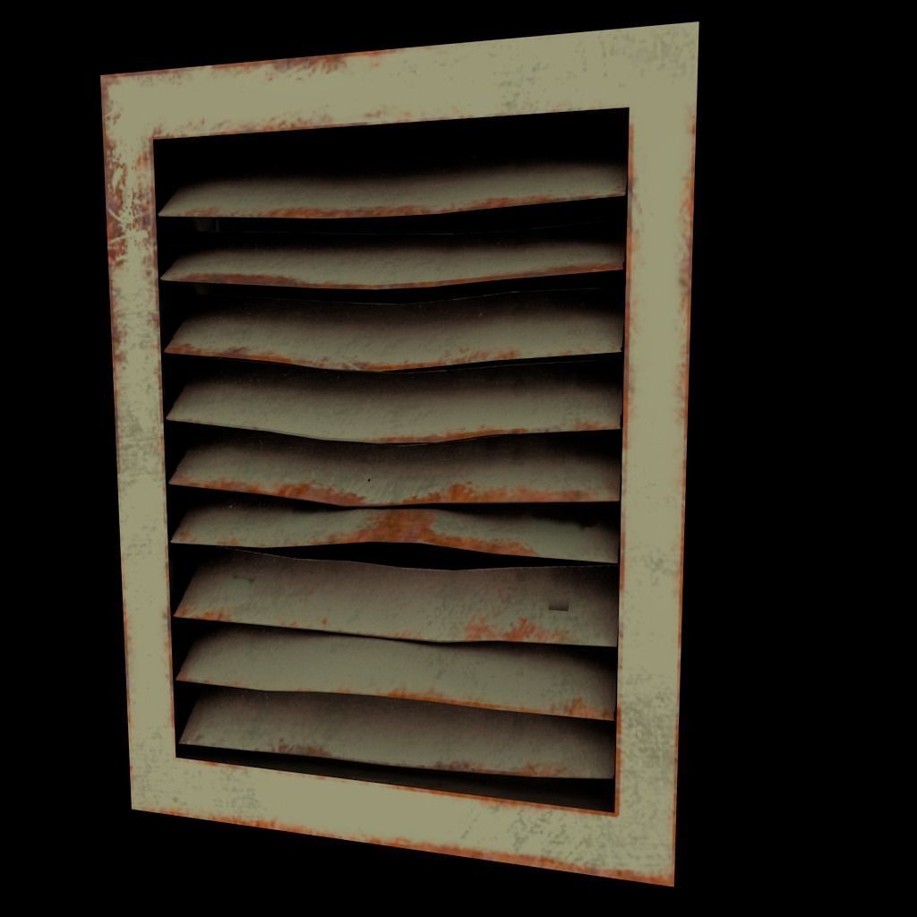 Set of air vents Low-poly 3D model_22