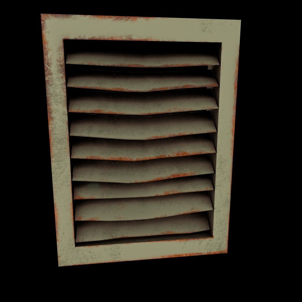 Set of air vents Low-poly 3D model_26