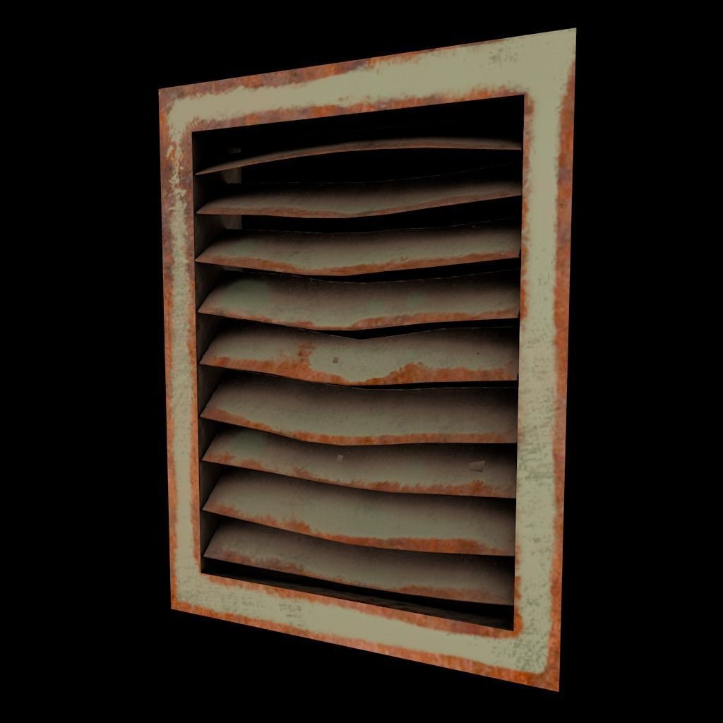 Set of air vents Low-poly 3D model_34
