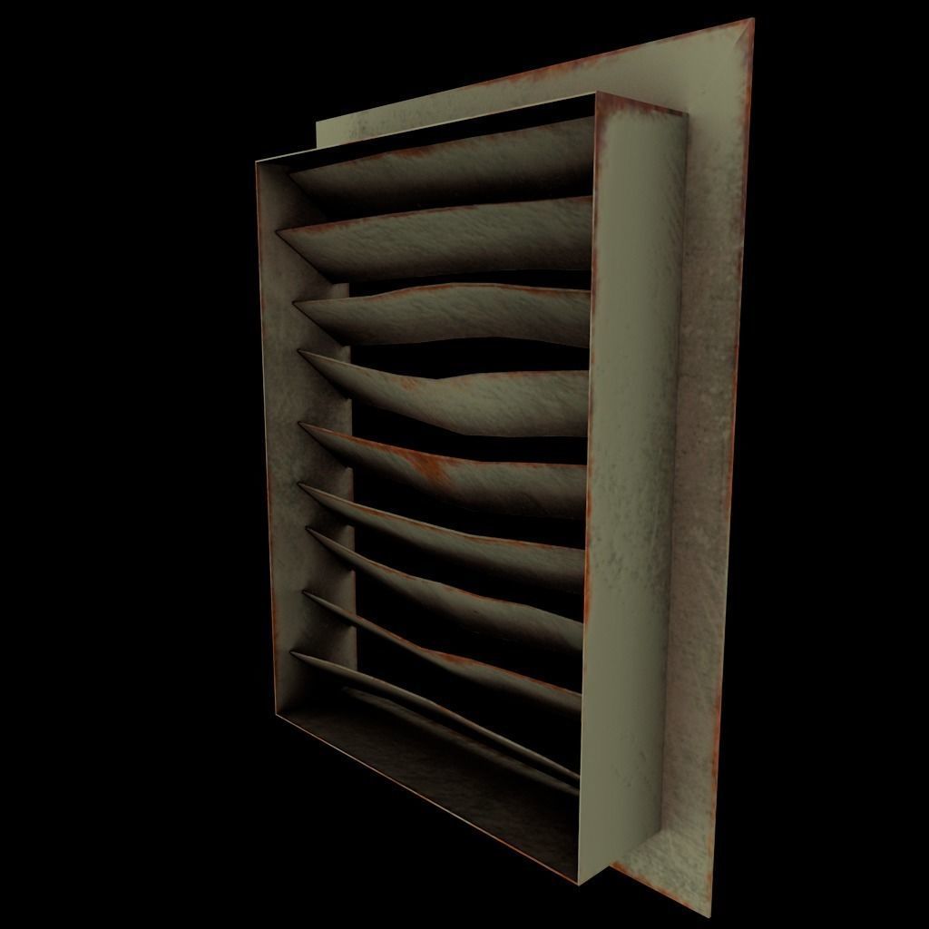 Set of air vents Low-poly 3D model_37