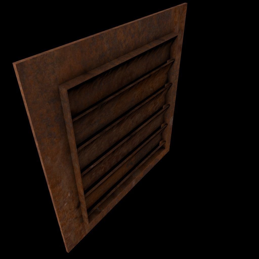 Set of air vents Low-poly 3D model_19