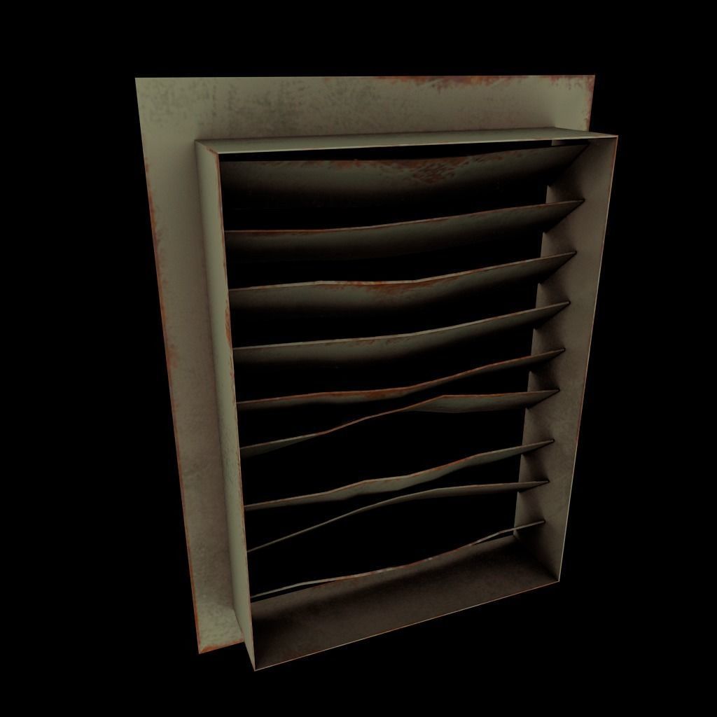 Set of air vents Low-poly 3D model_23