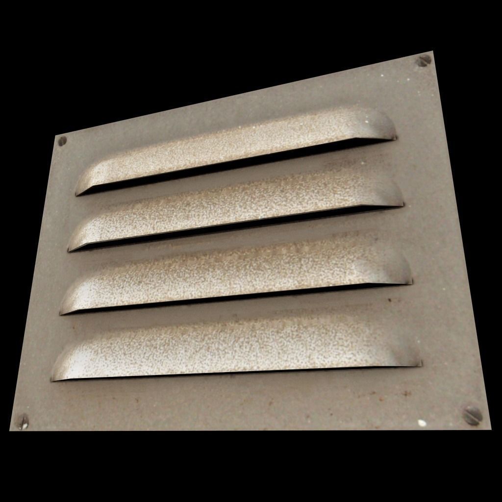 Set of air vents Low-poly 3D model_7