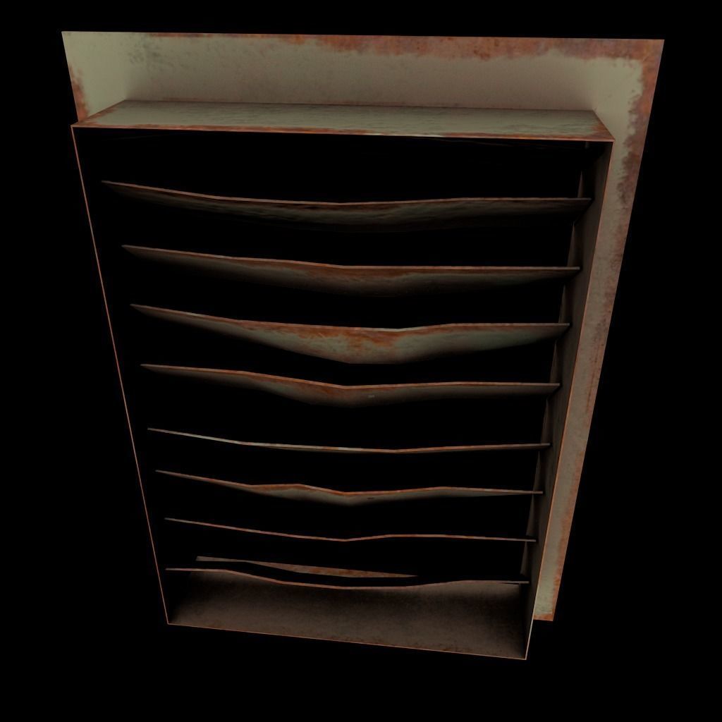 Set of air vents Low-poly 3D model_35