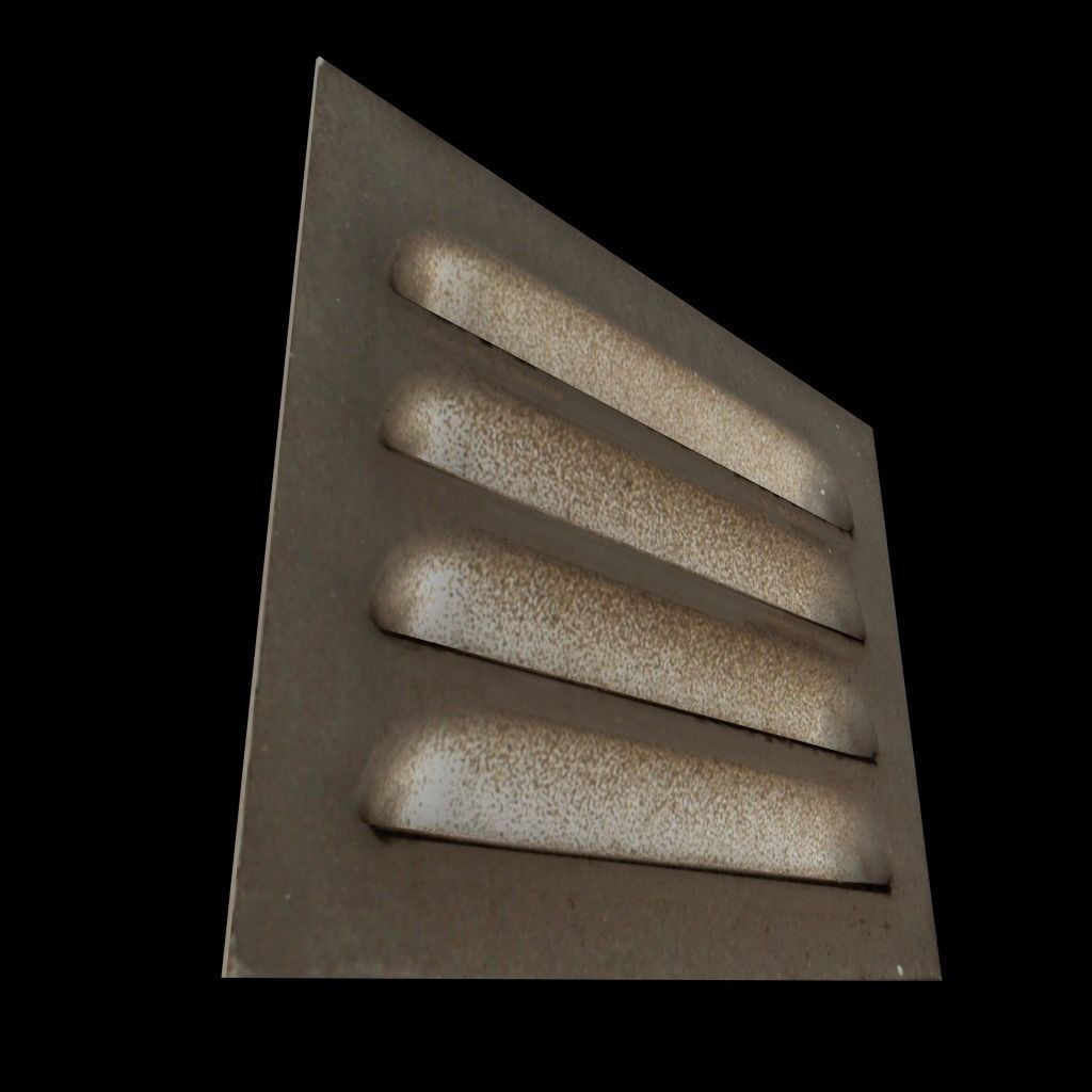 Set of air vents Low-poly 3D model_6