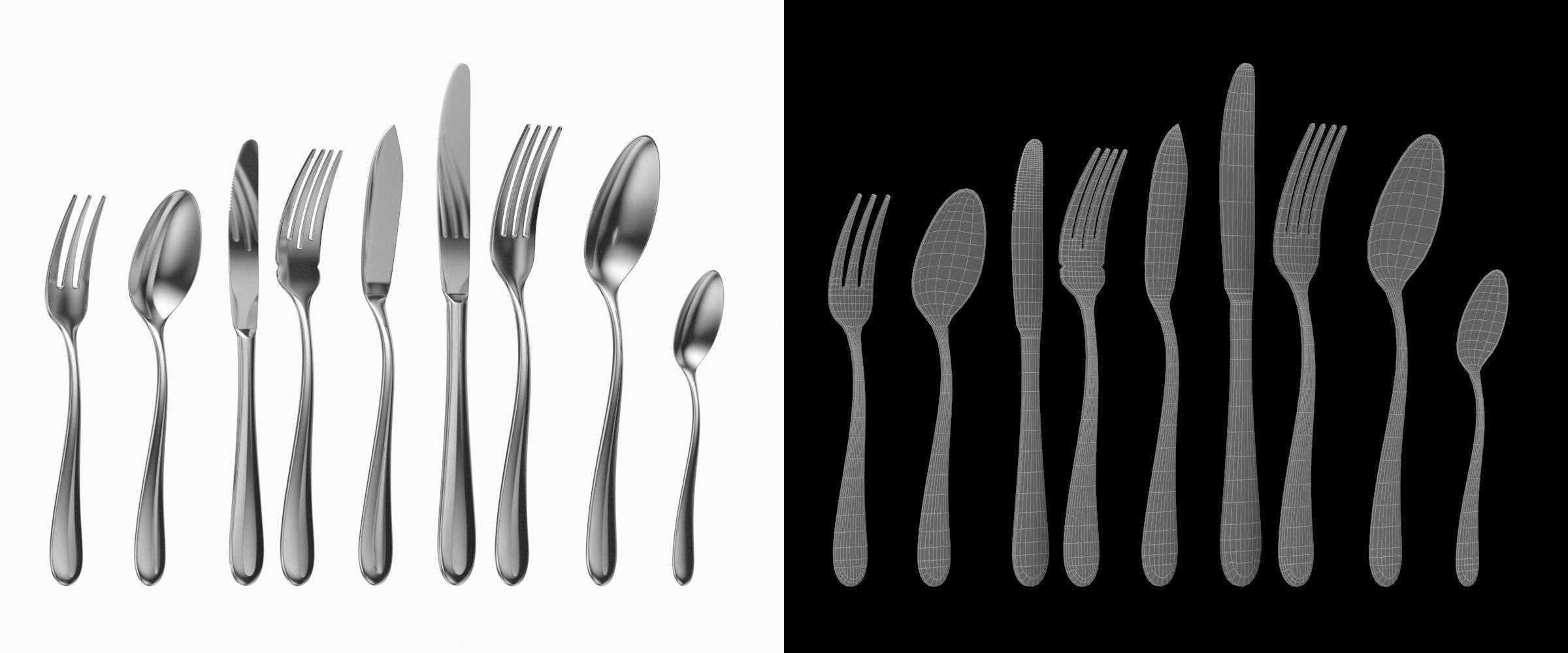 Generic Cutlery 9 Pieces COLLECTION 3D model_3