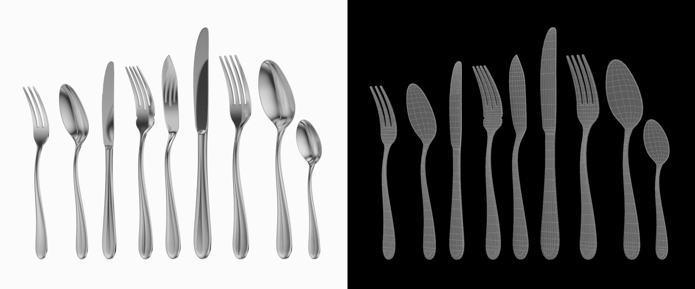 Generic Cutlery 9 Pieces COLLECTION 3D model_9