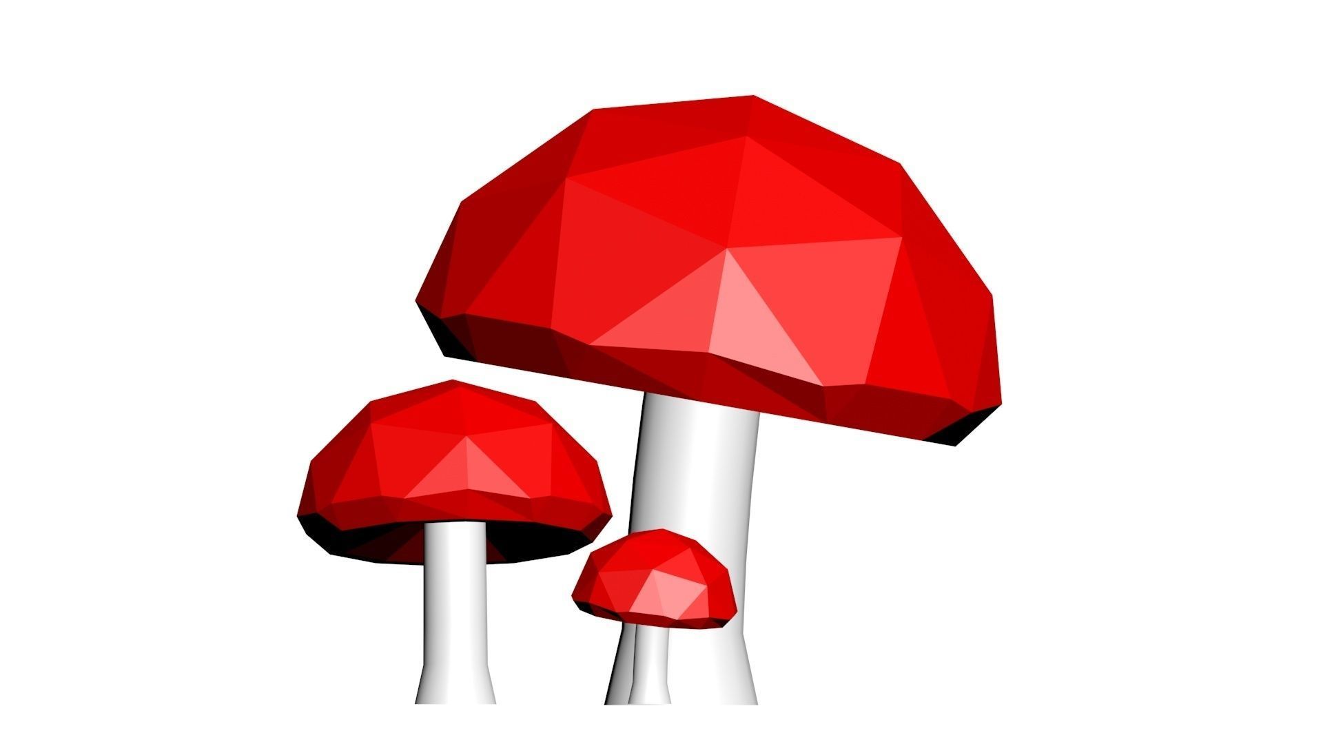 Low Poly Game Ready Mushrooms Low-poly 3D model_5
