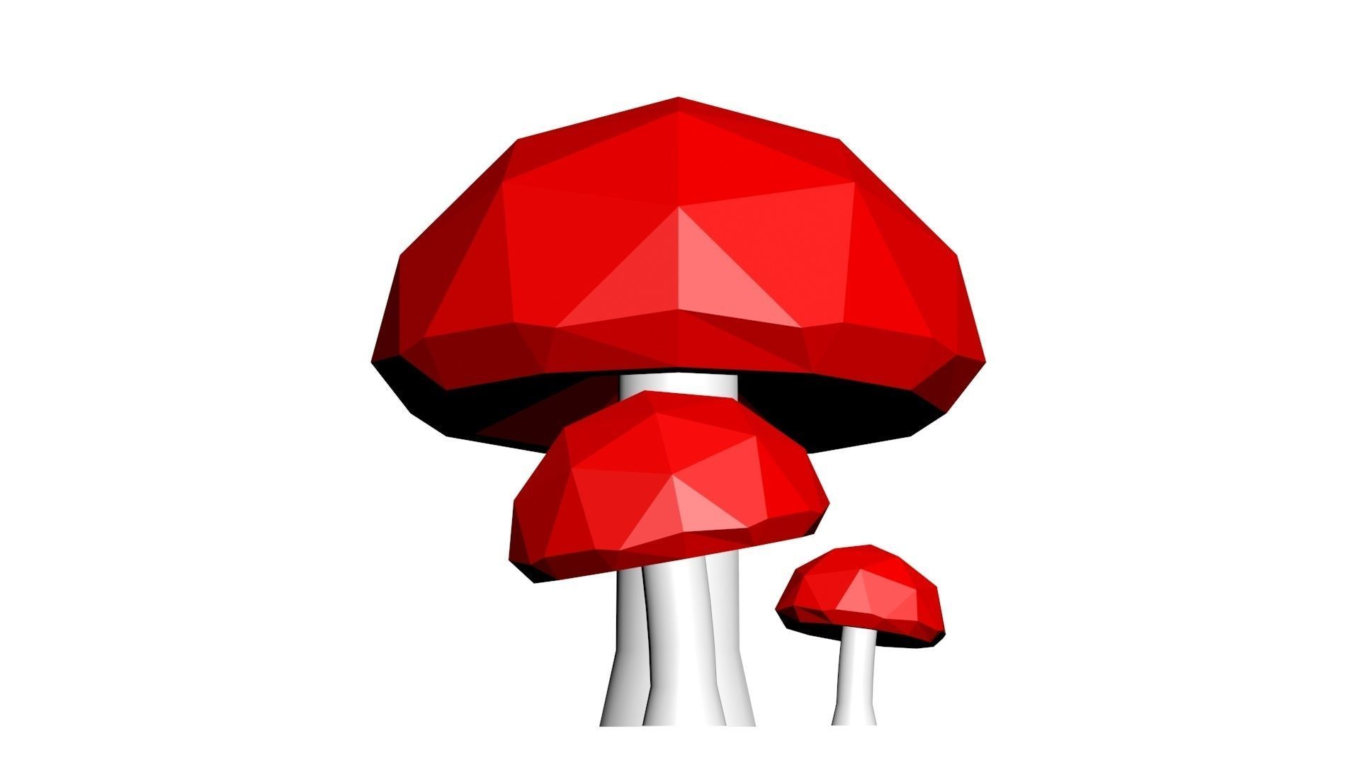 Low Poly Game Ready Mushrooms Low-poly 3D model_7
