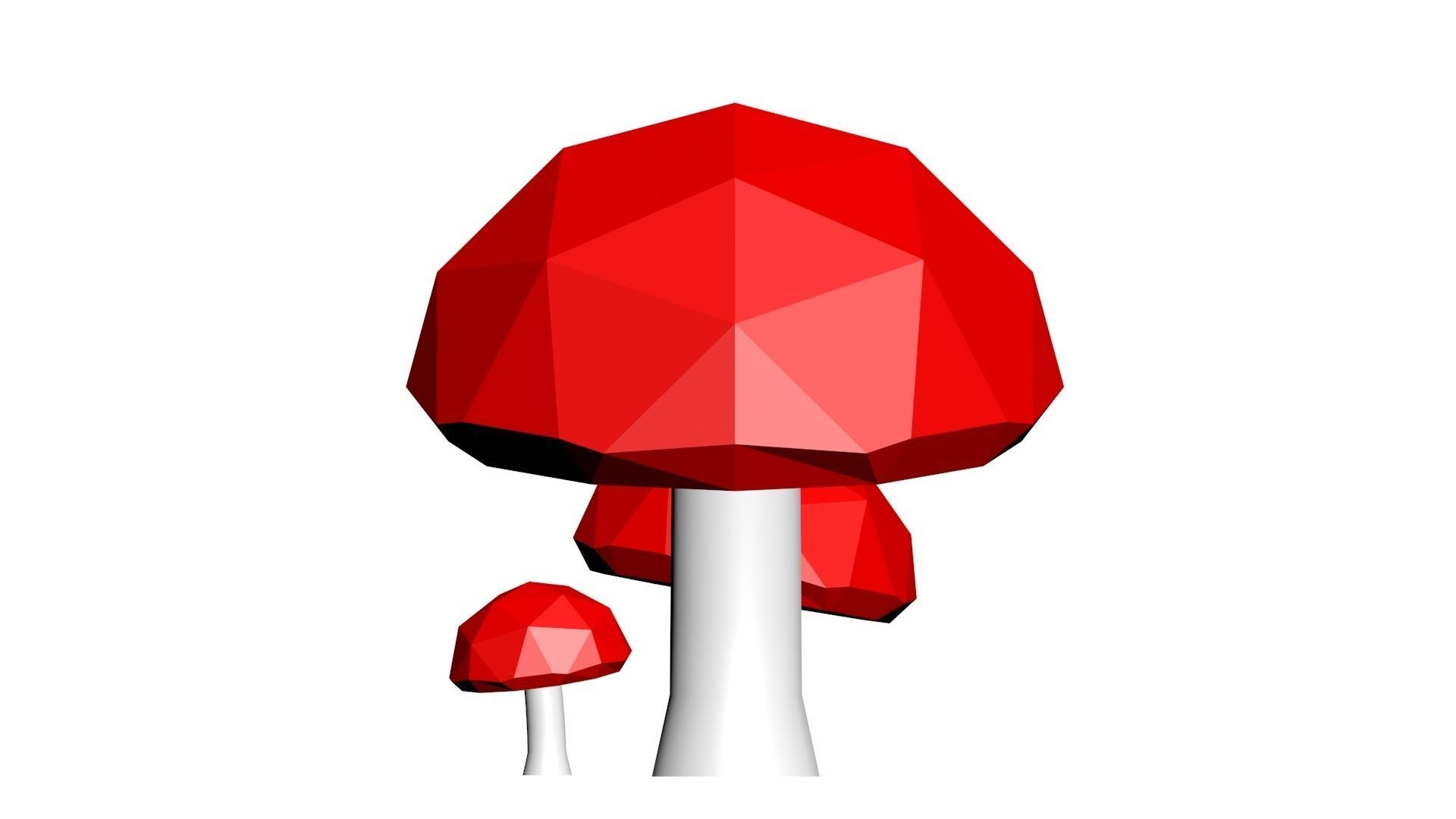 Low Poly Game Ready Mushrooms Low-poly 3D model_8