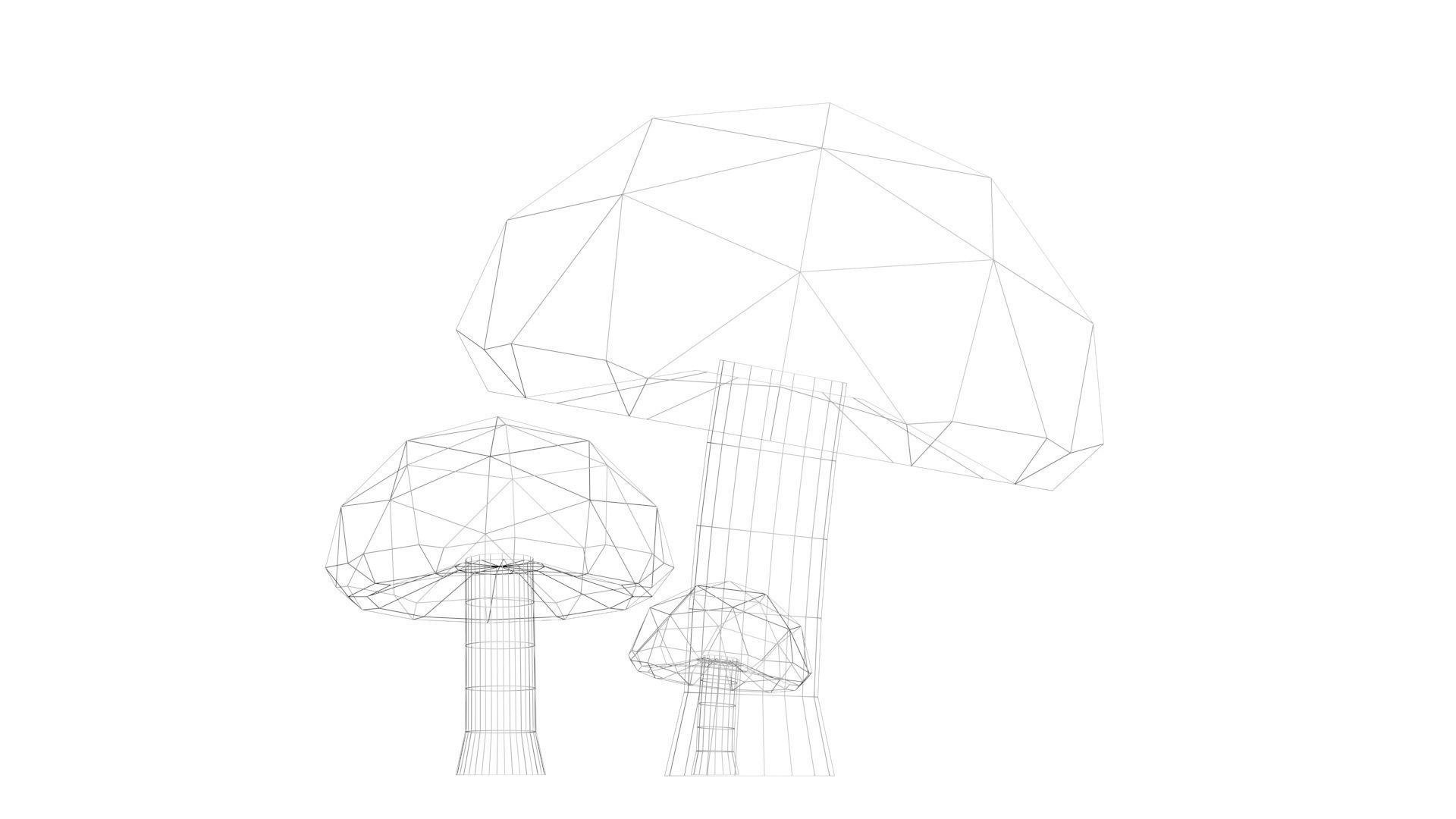 Low Poly Game Ready Mushrooms Low-poly 3D model_24