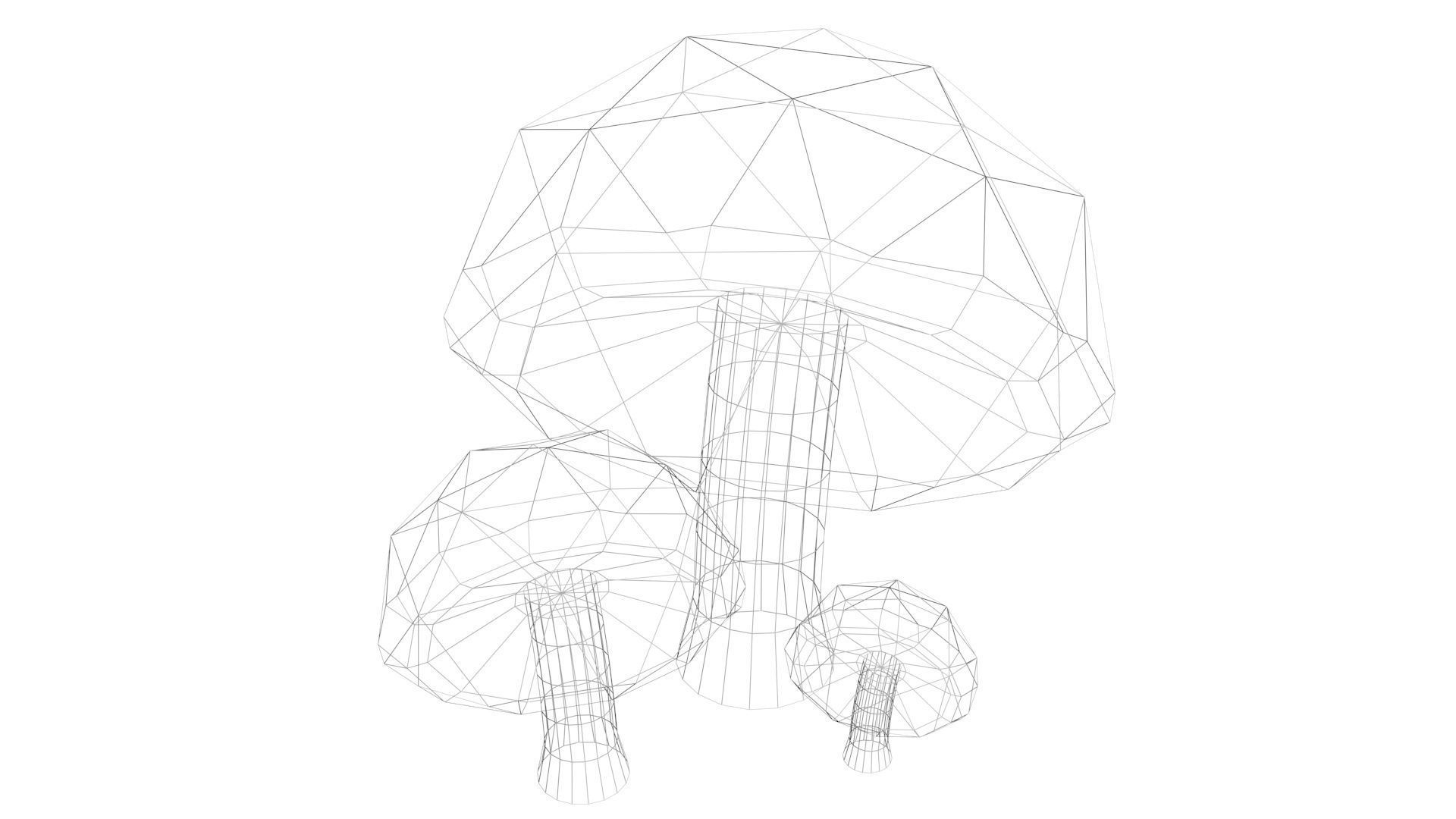 Low Poly Game Ready Mushrooms Low-poly 3D model_14