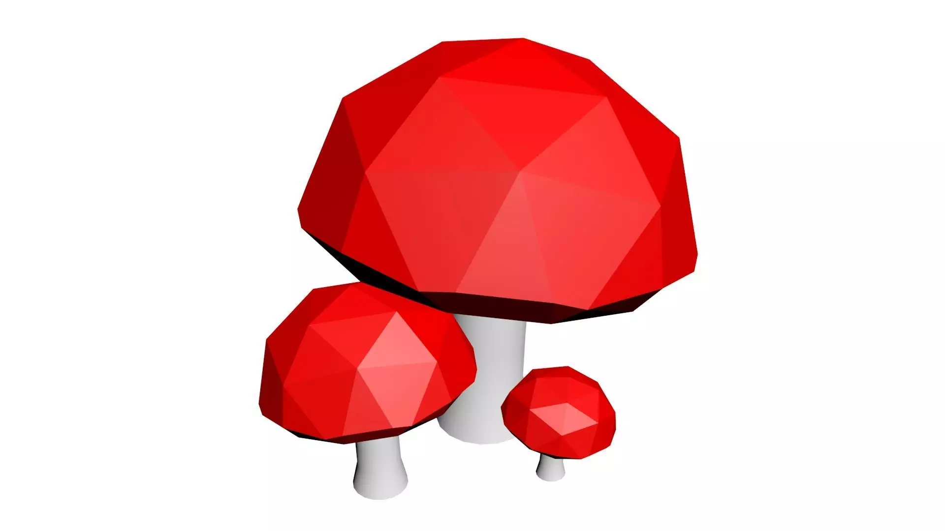 Low Poly Game Ready Mushrooms Low-poly 3D model_0