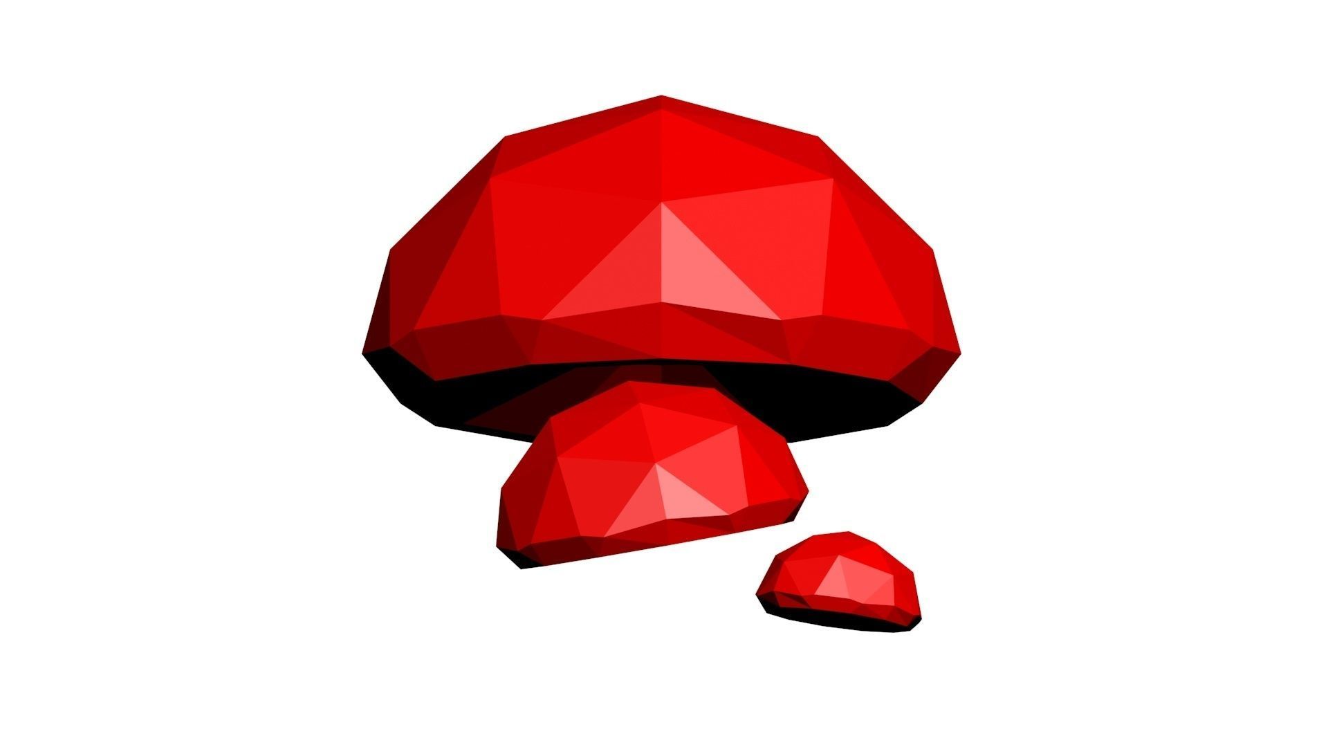 Low Poly Game Ready Mushrooms Low-poly 3D model_13