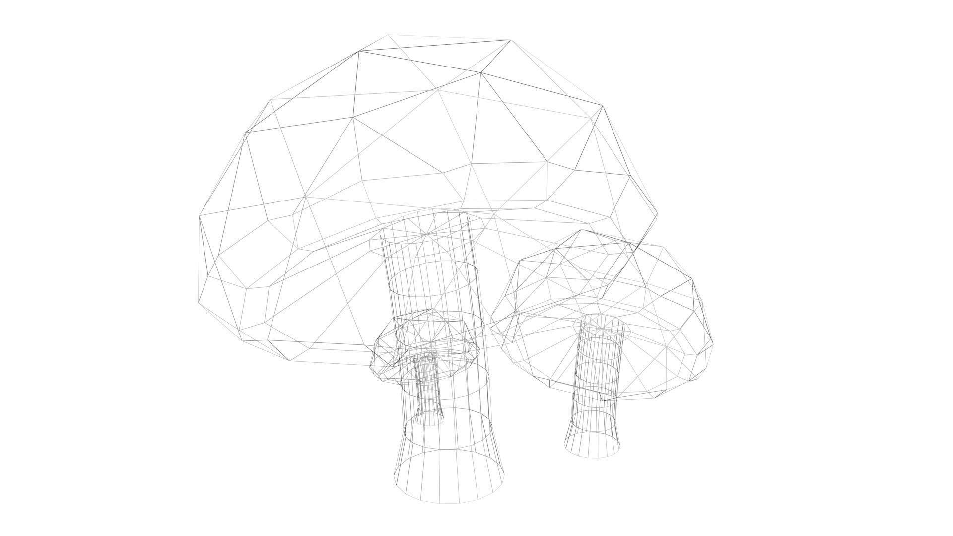 Low Poly Game Ready Mushrooms Low-poly 3D model_16