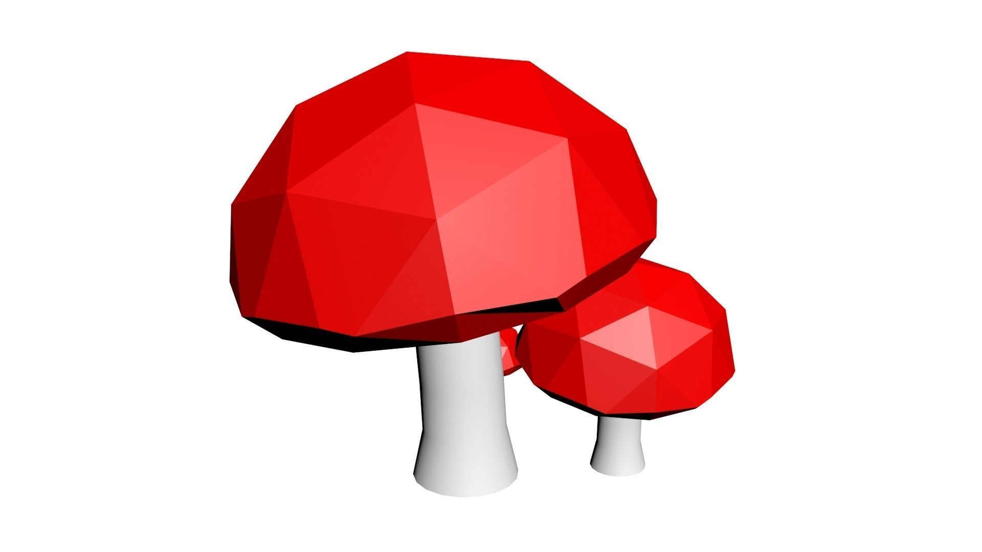 Low Poly Game Ready Mushrooms Low-poly 3D model_1
