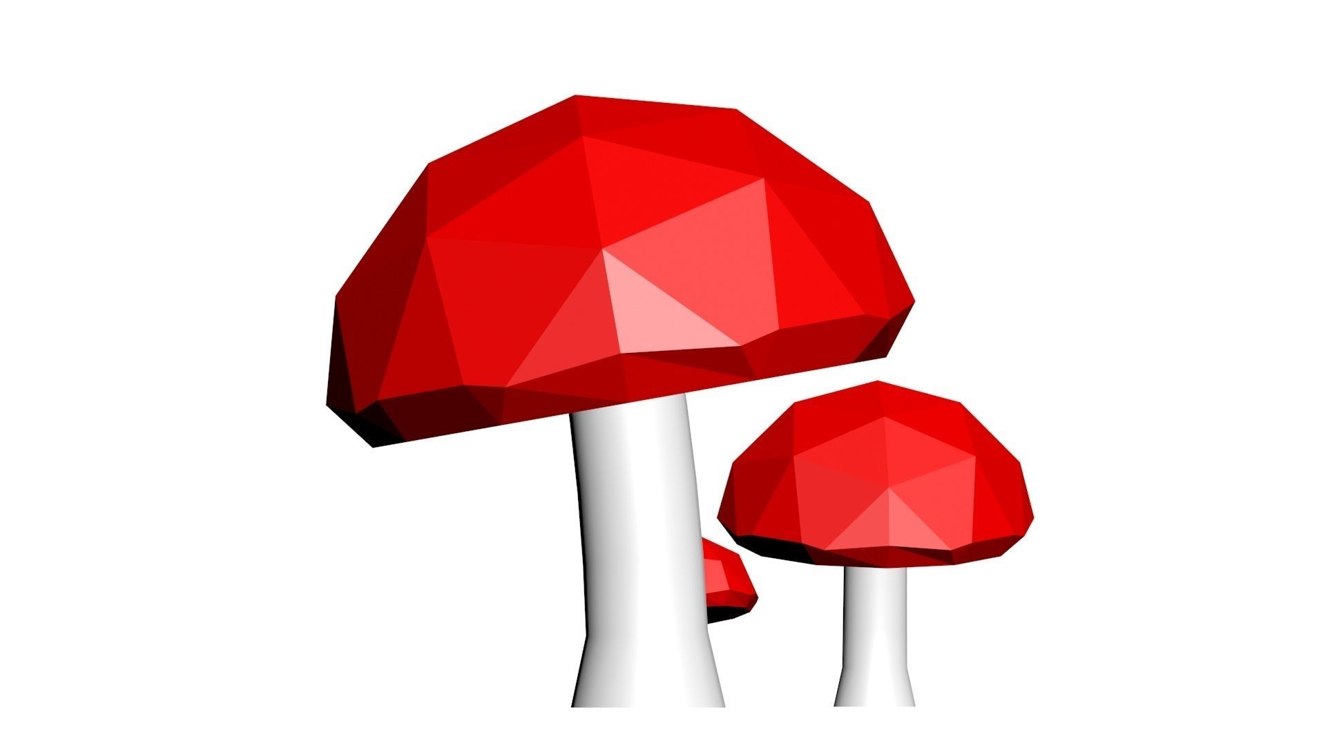 Low Poly Game Ready Mushrooms Low-poly 3D model_9