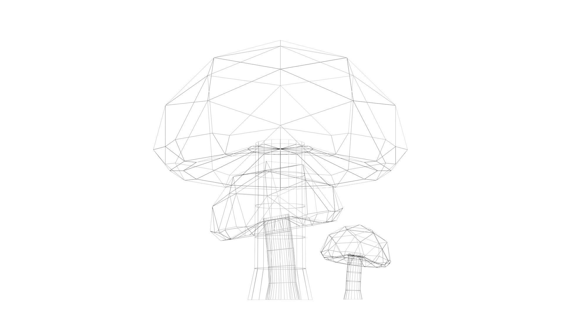 Low Poly Game Ready Mushrooms Low-poly 3D model_26