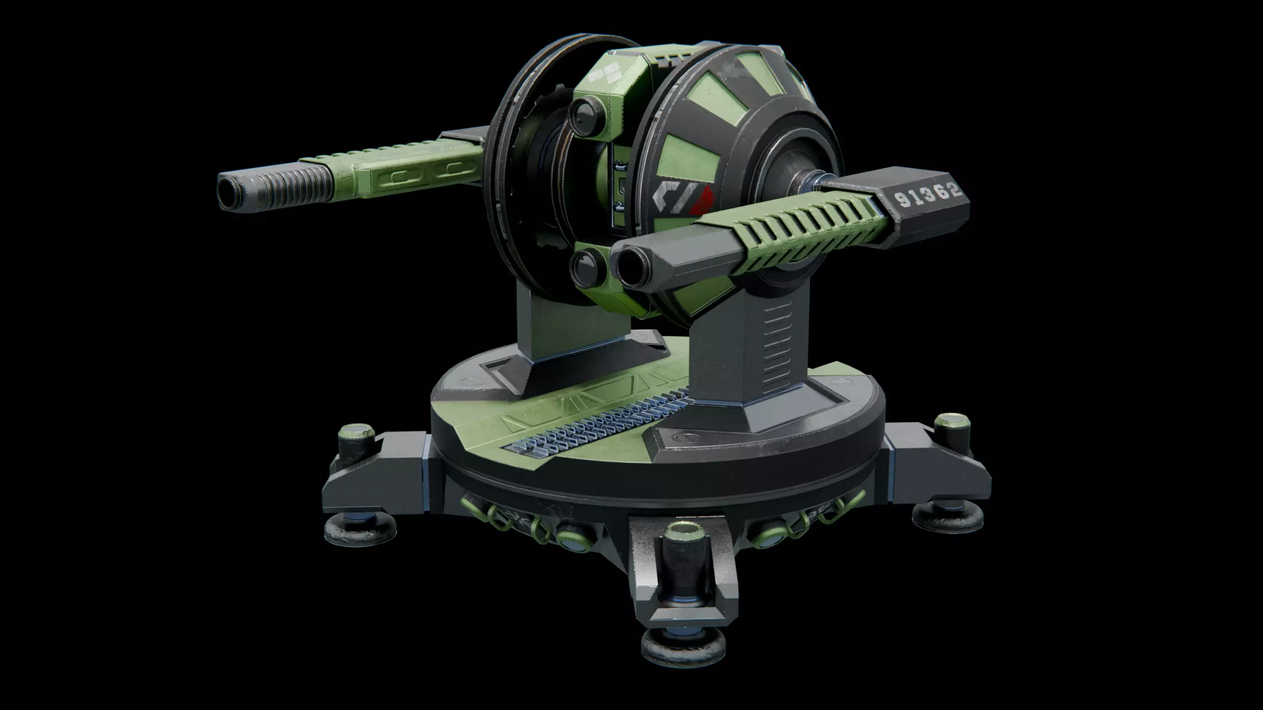 Sci-Fi Turret Low-poly 3D model