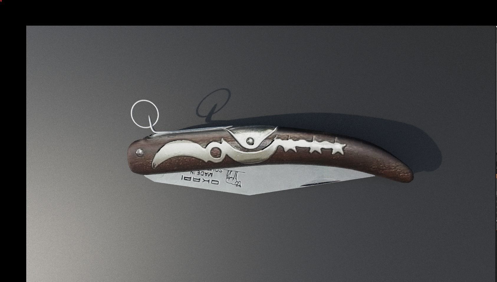 3D model Egyptian pocket knife matwa VR / AR / lowpoly CGTrader