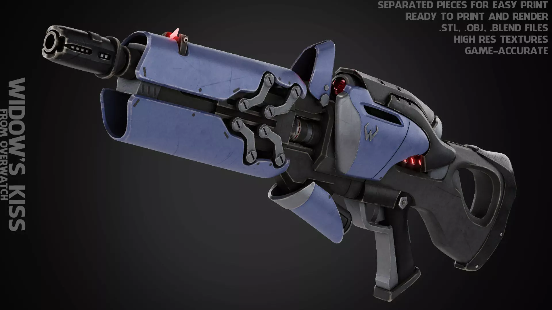 Overwatch Widowmaker Widow Kiss Gun for Cosplay 3D print model_0