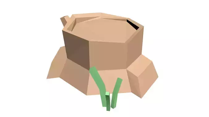 Low Poly Game Ready Tree Trunk Low-poly 3D model