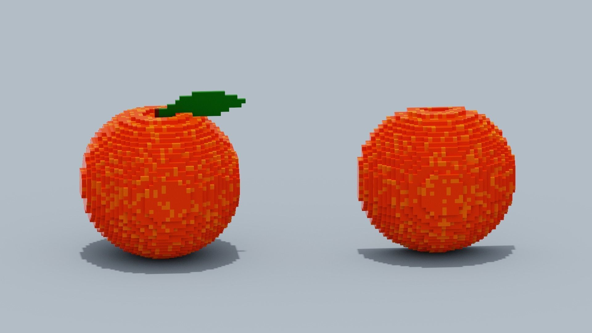 Voxel Peach Low-poly 3D model_11